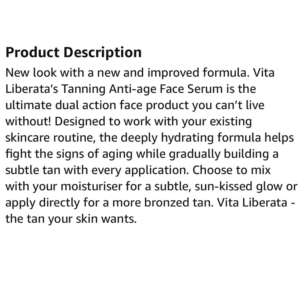 Vita Liberata Anti-Aging Self Tanning Serum Concentrate